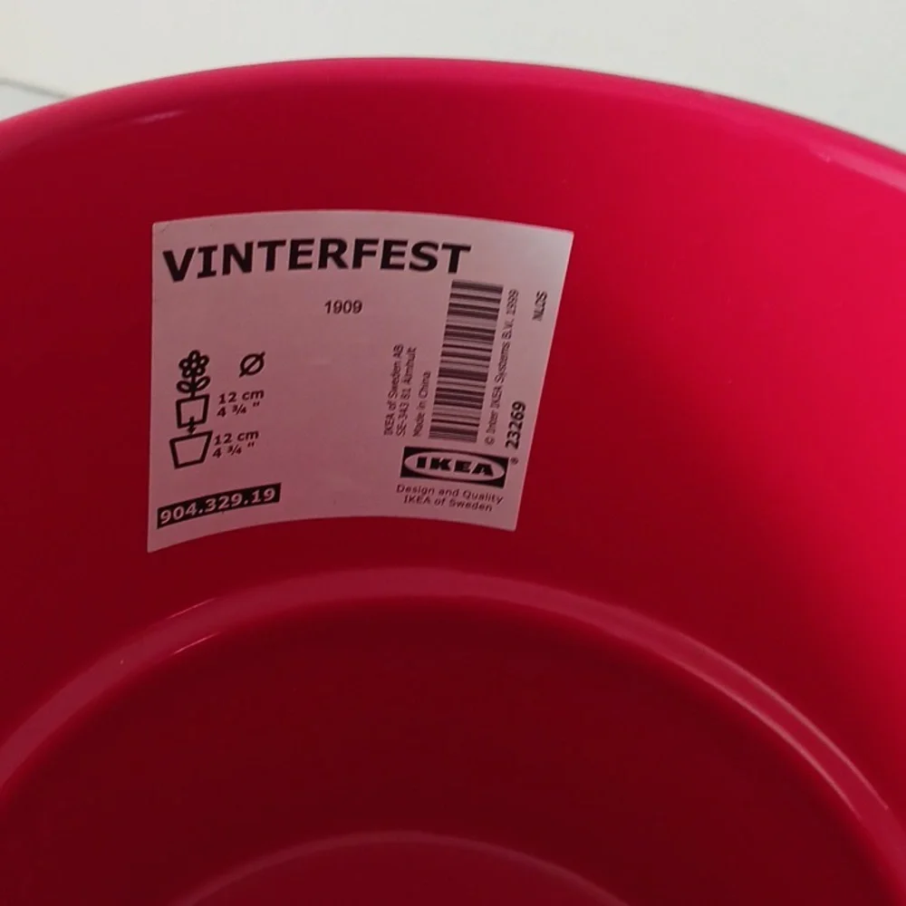 Ikea VTG Ceramic Plants Pot Red